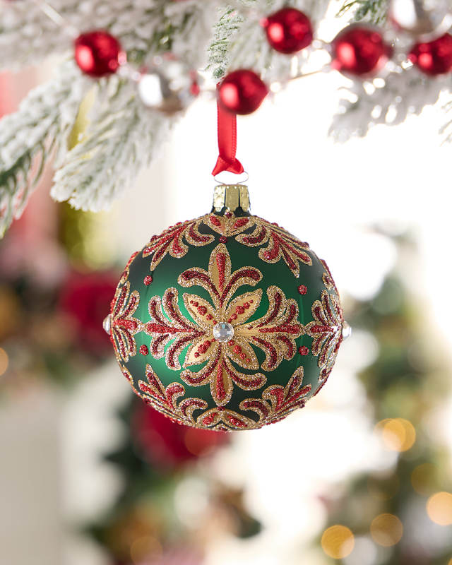 Festive Radiance Glass Christmas Ornament